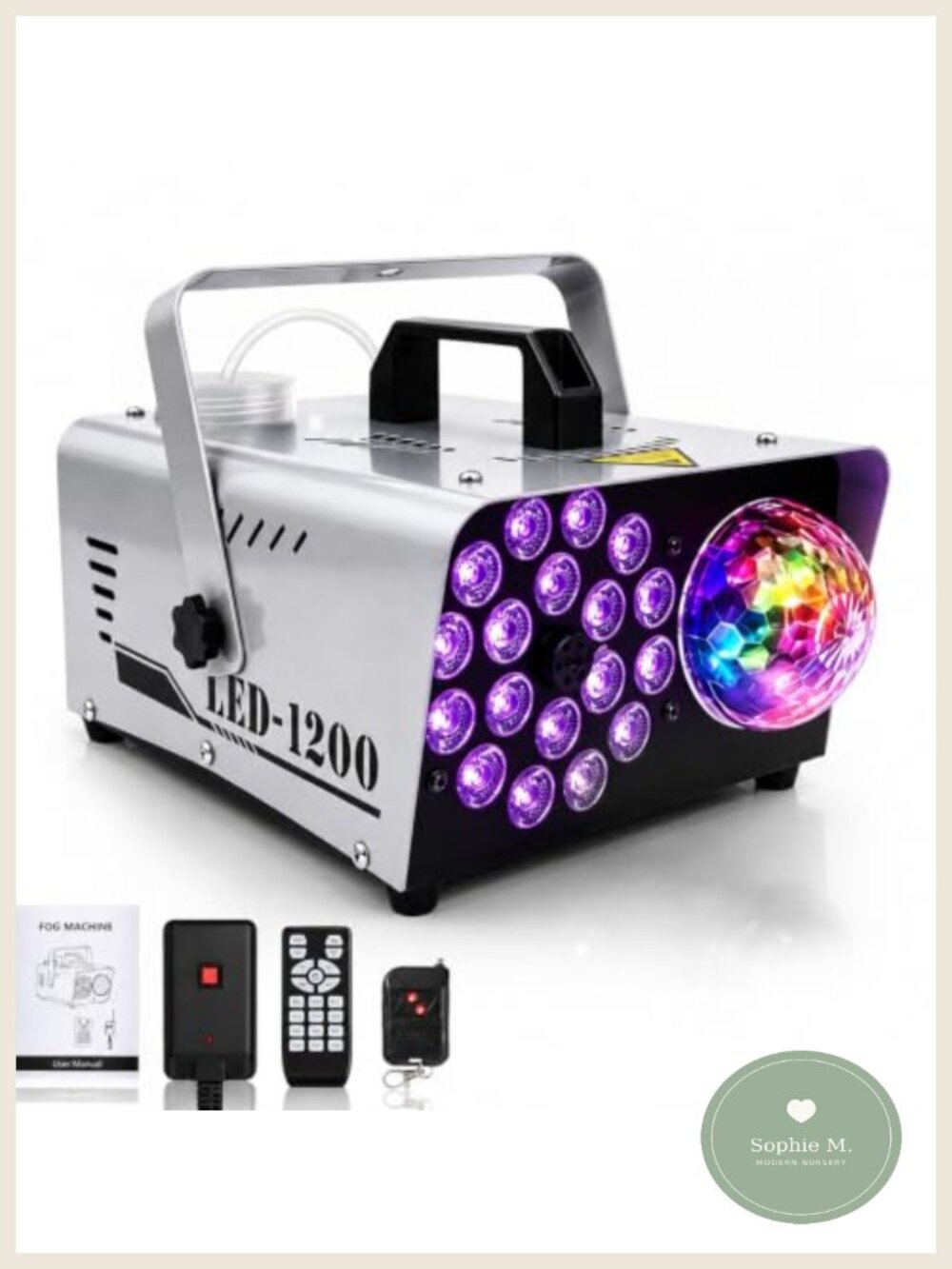 1200W Fog Machine with LED Disco Ball 8000 CFM Smoke Effect